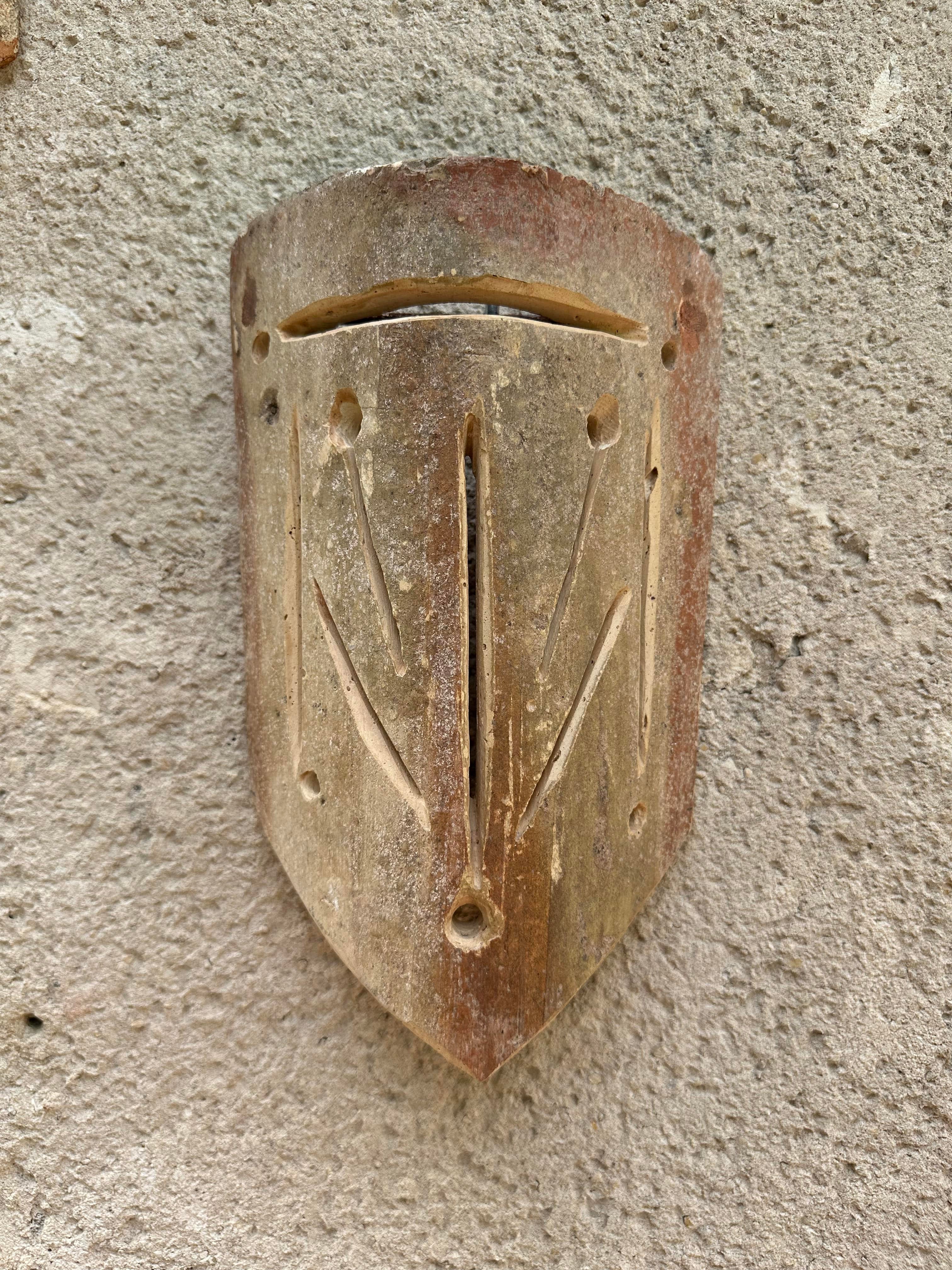 Appliques murales en tuiles provençales 6 | diamètre 19 ; hauteur 29 cm