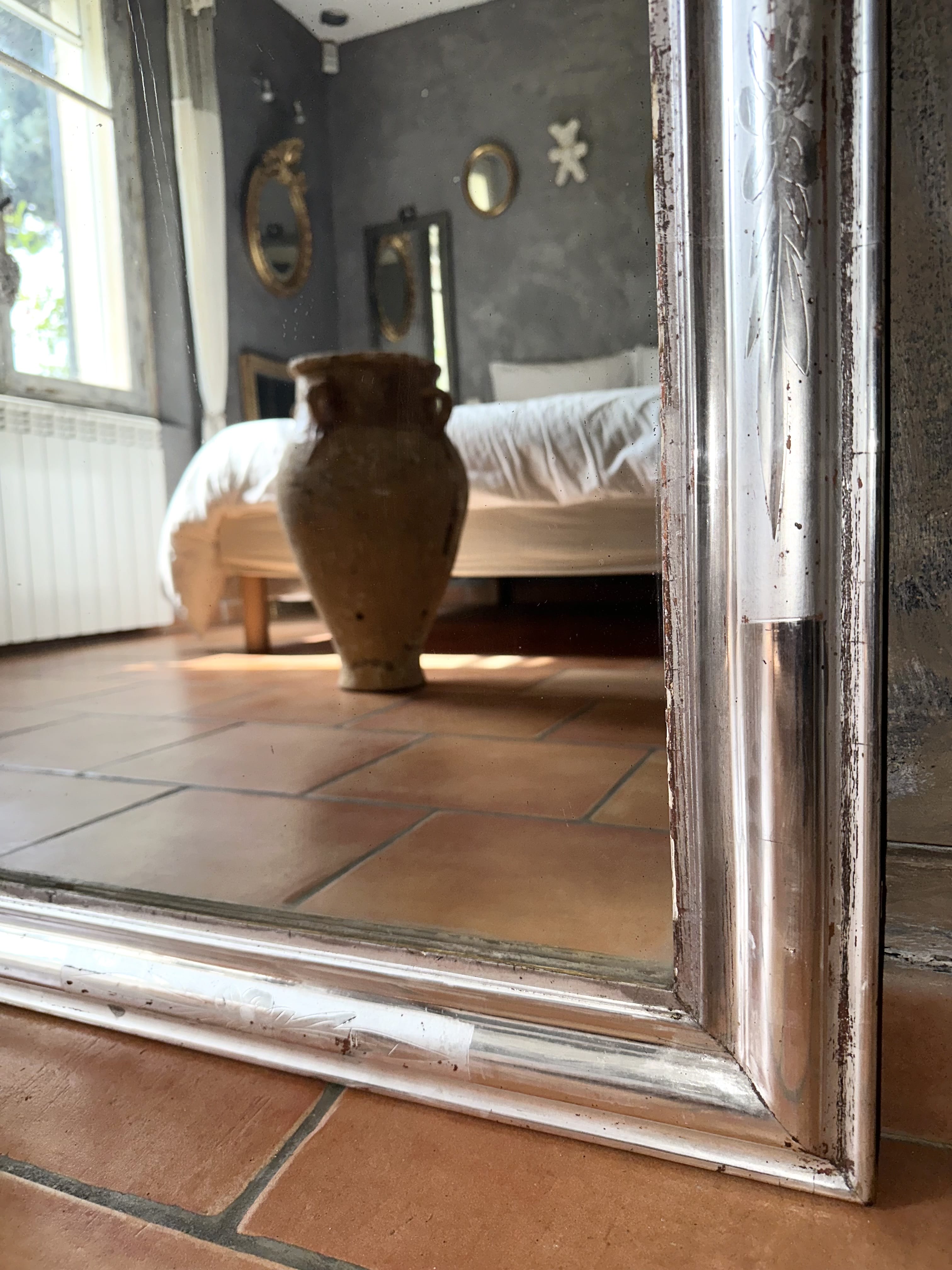 Léon - Miroir Louis-Philippe argenté XIXème