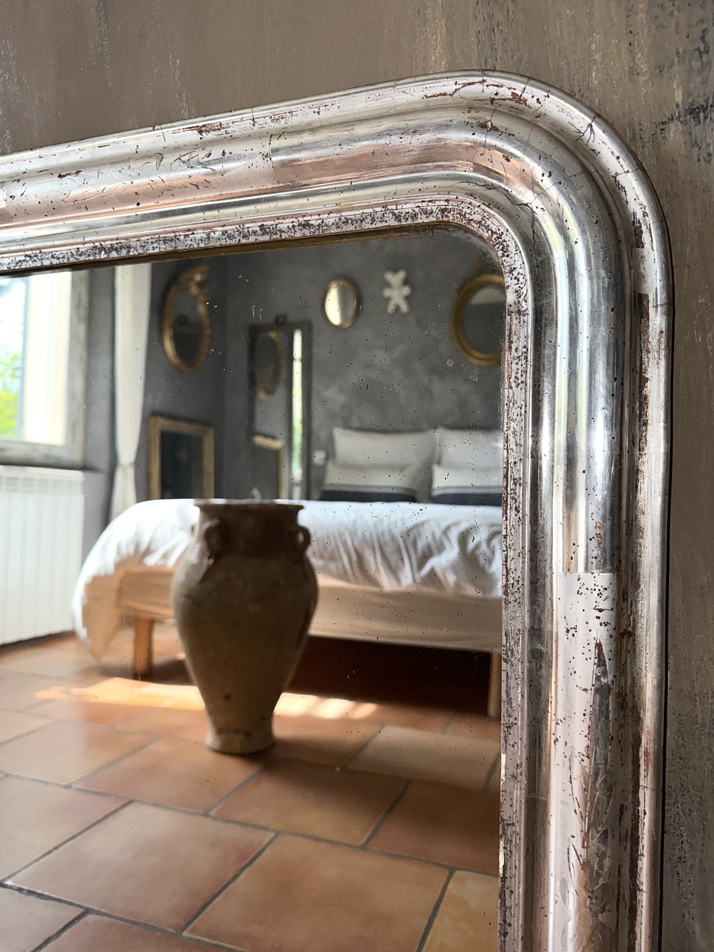 Léon - Miroir Louis-Philippe argenté XIXème
