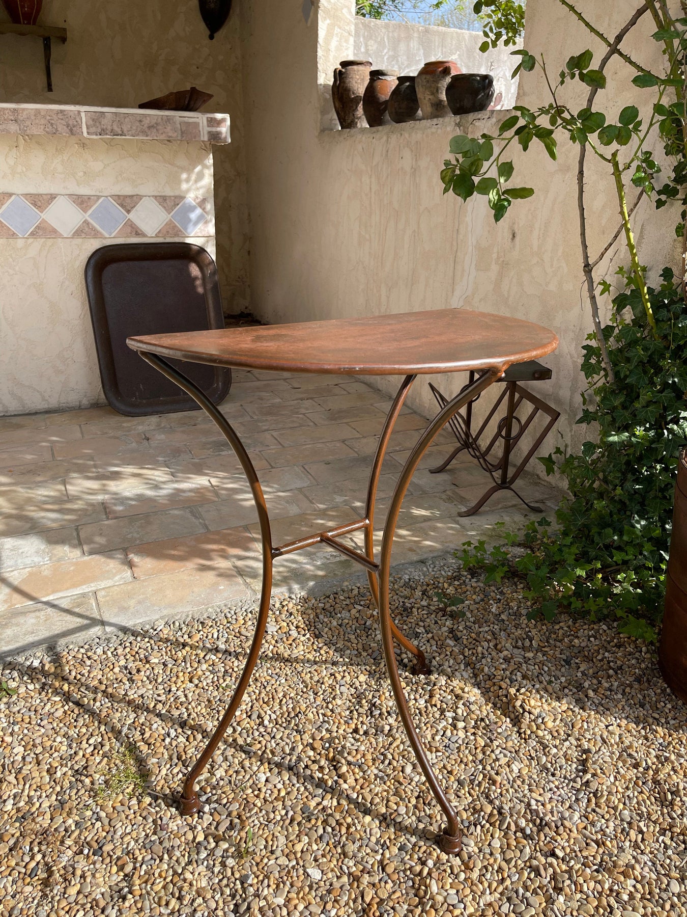 Console En Fer Console en fer forgé artisanal – L'art et la manière brocante