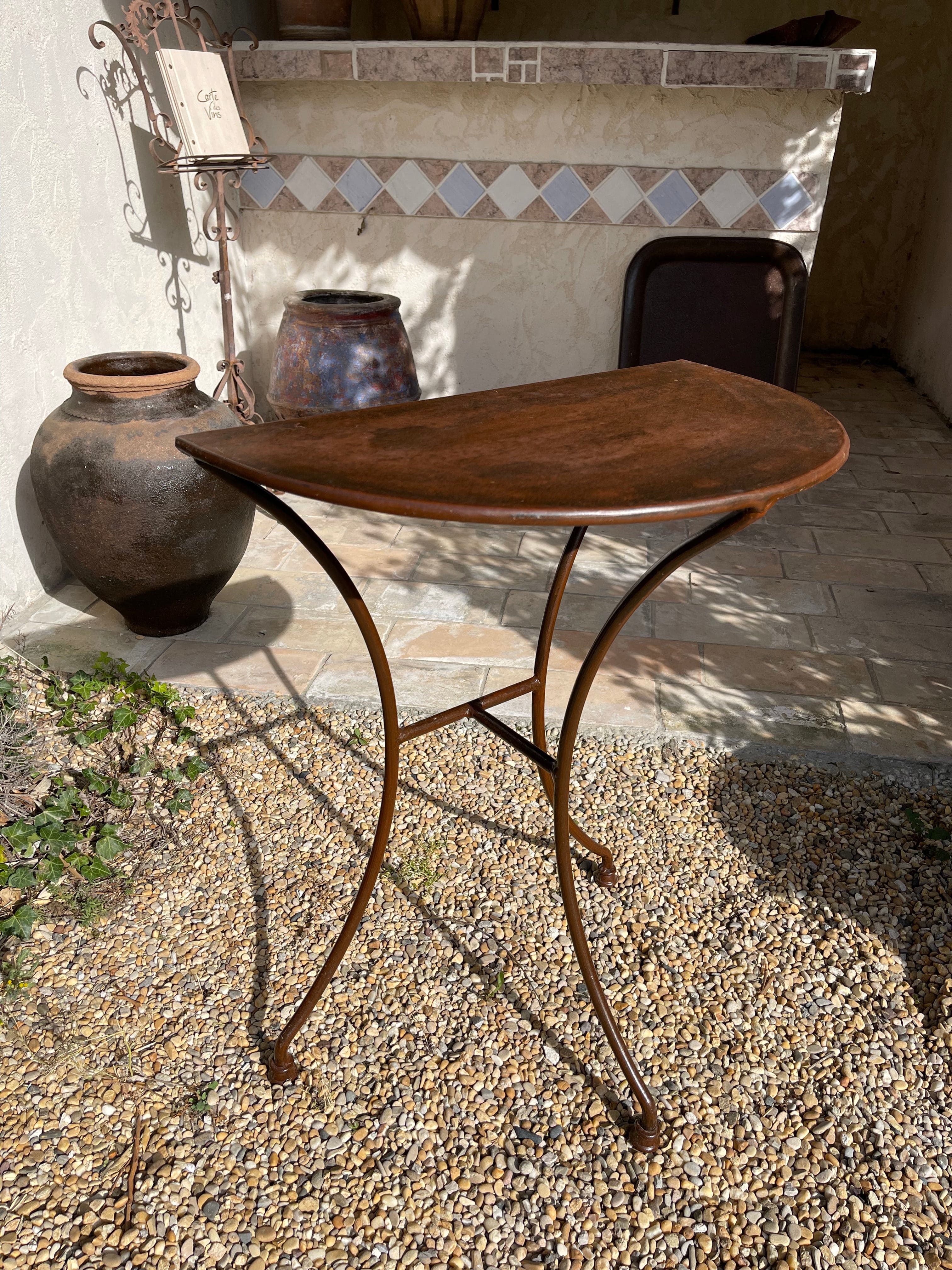 Console En Fer Console en fer forgé artisanal – L'art et la manière brocante