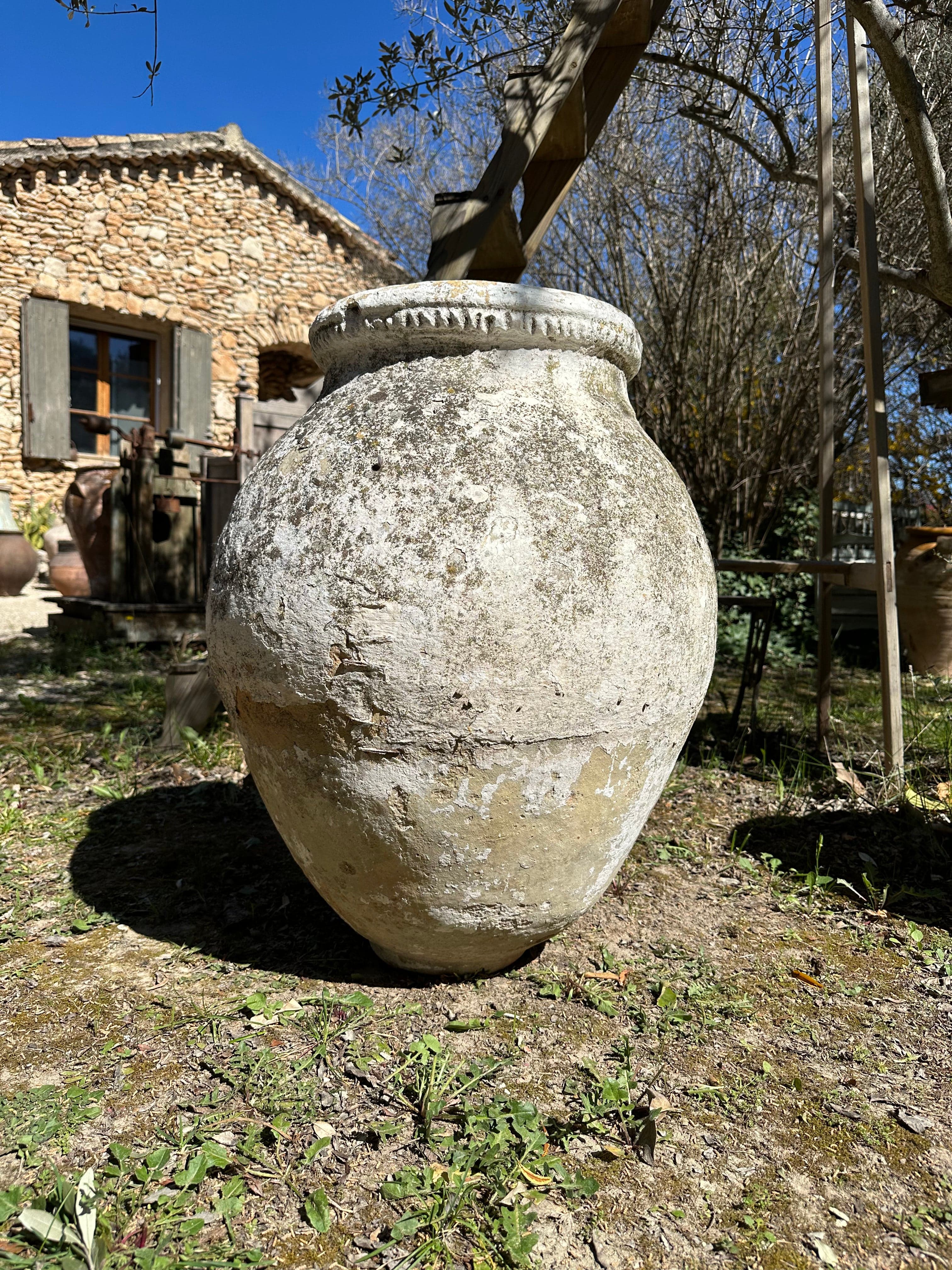 Ancienne jarre en terre cuite - Grosse jarre ancienne patinée